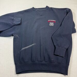 Arizona Wildcats‎ Sweatshirt Mens XL Blue Embroidered Logo Crewneck Midwest VTG